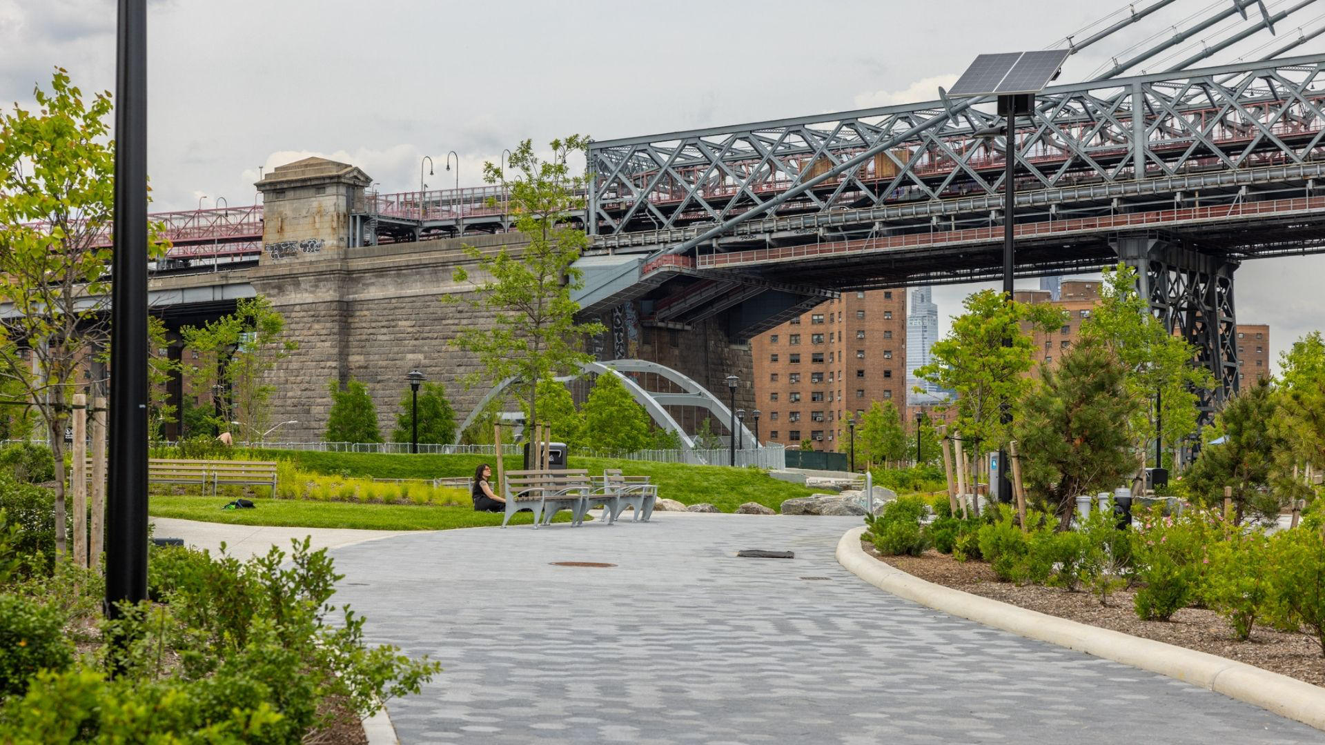 East River Park, with a view of the footbridge