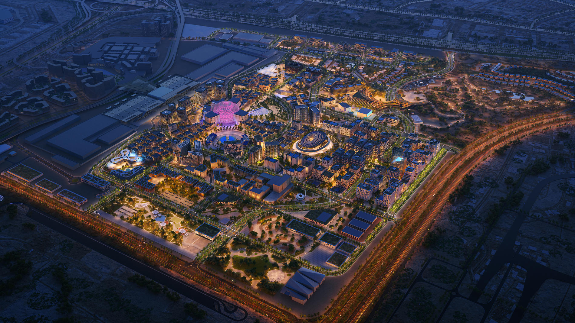 Luftansicht der nachhaltigen Expo City Dubai