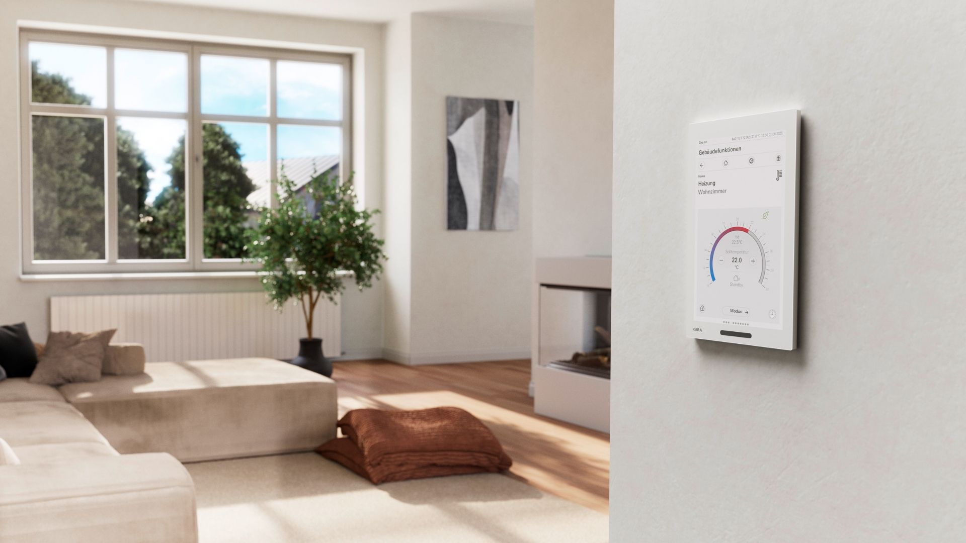 Digitales Wandpanel zur smarten Heizungssteuerung