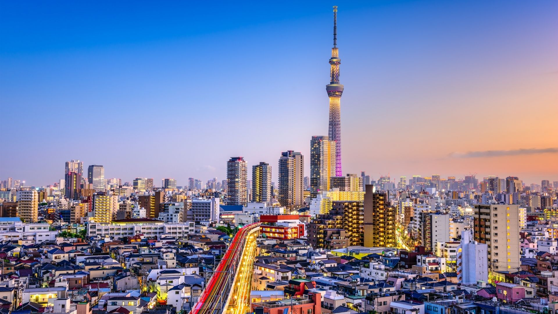 Skyline von Tokio mit Tokyo Skytree