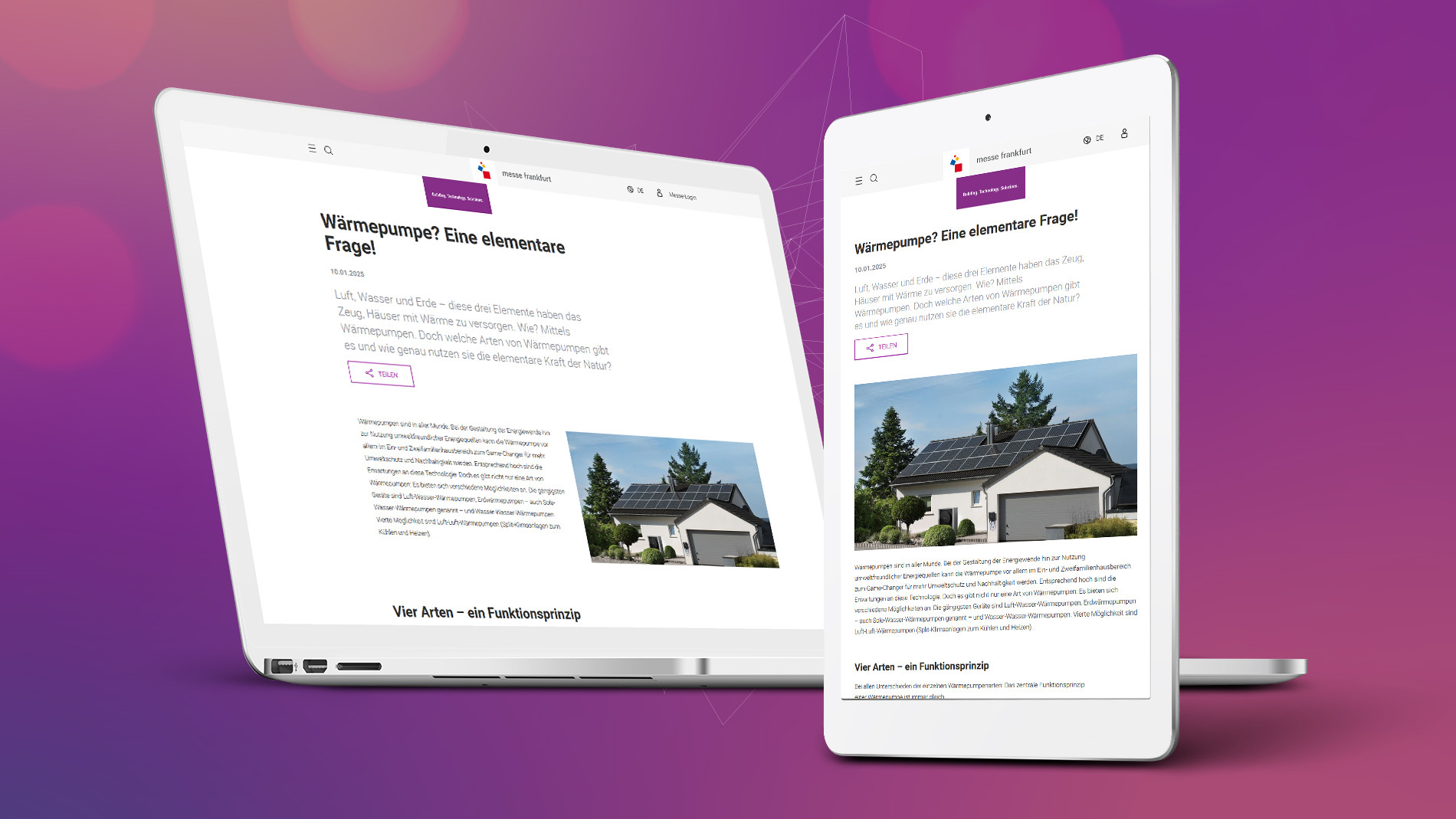 Tablet mit einem Advertorial