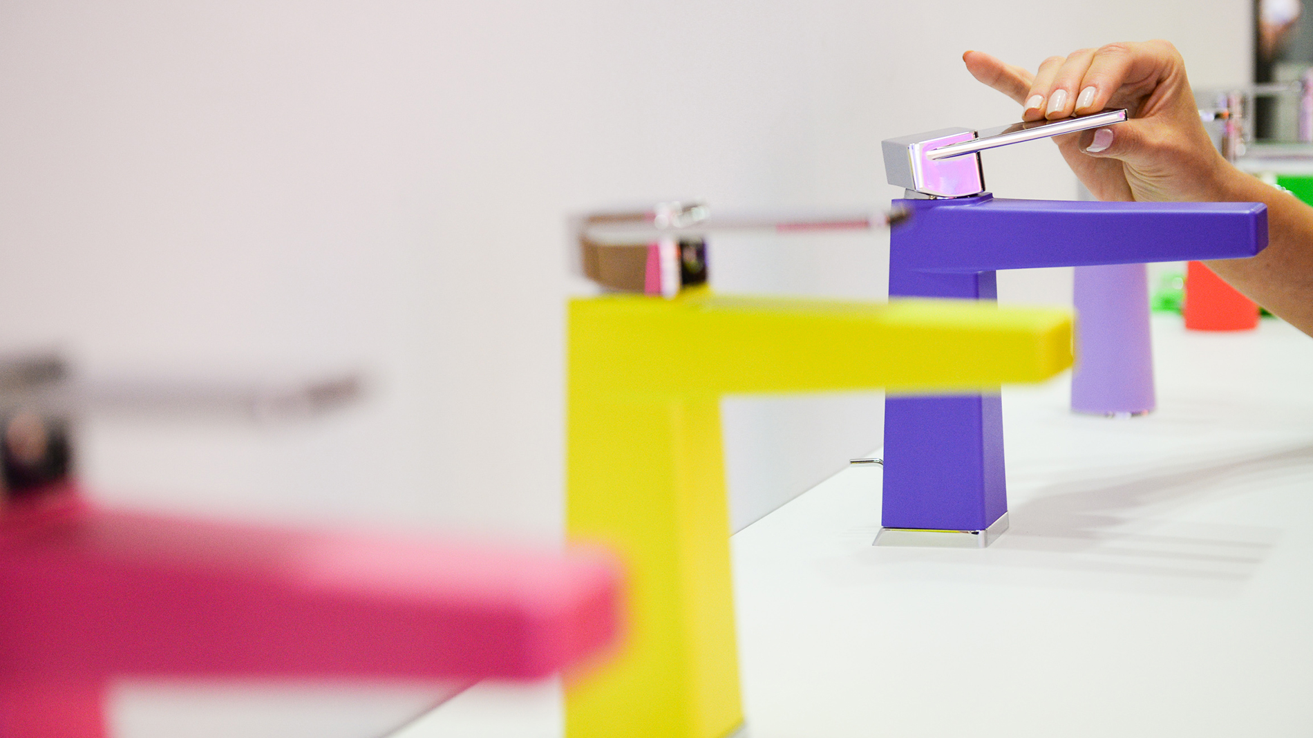 Auf der ISH 2019 präsentiert das Trendforum Pop up my Bathroom aktuelle Farbtrends für die Sanitärbranche. (Quelle: Messe Frankfurt Exhibition GmbH)